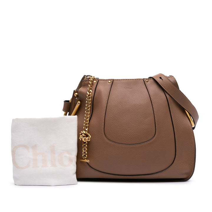 Small Grained Calfskin Hayley Hobo Brown - Gaby Paris