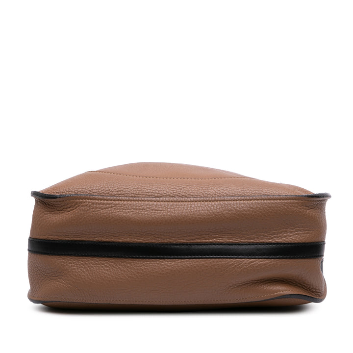 Small Grained Calfskin Hayley Hobo Brown - Gaby Paris