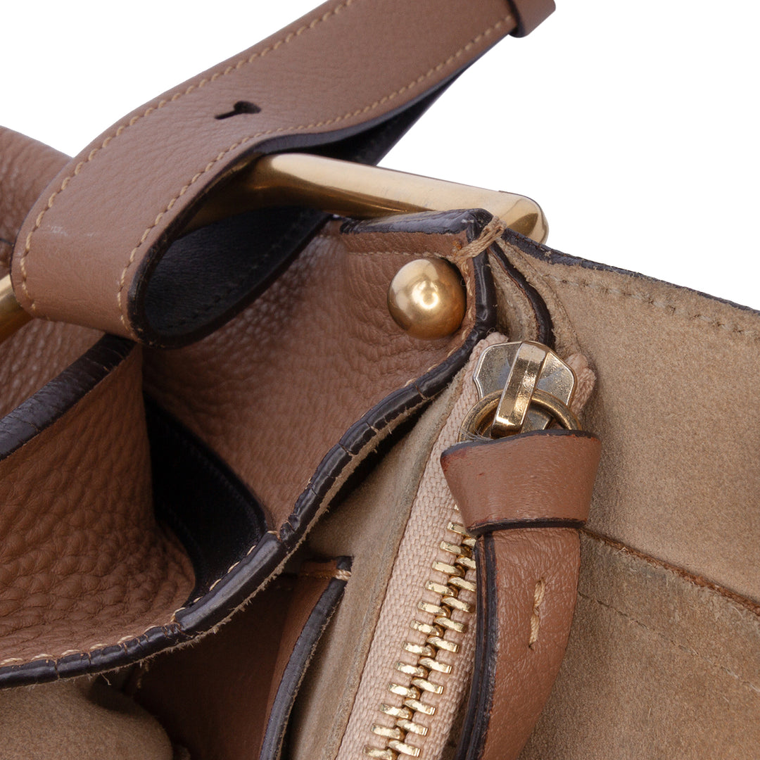 Small Grained Calfskin Hayley Hobo Brown - Gaby Paris