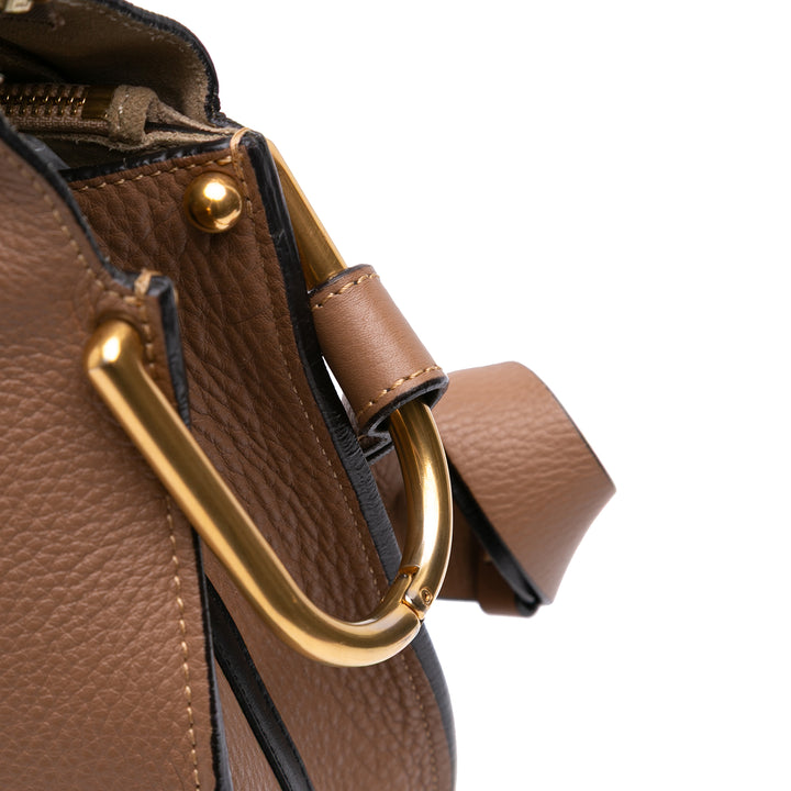 Small Grained Calfskin Hayley Hobo Brown - Gaby Paris