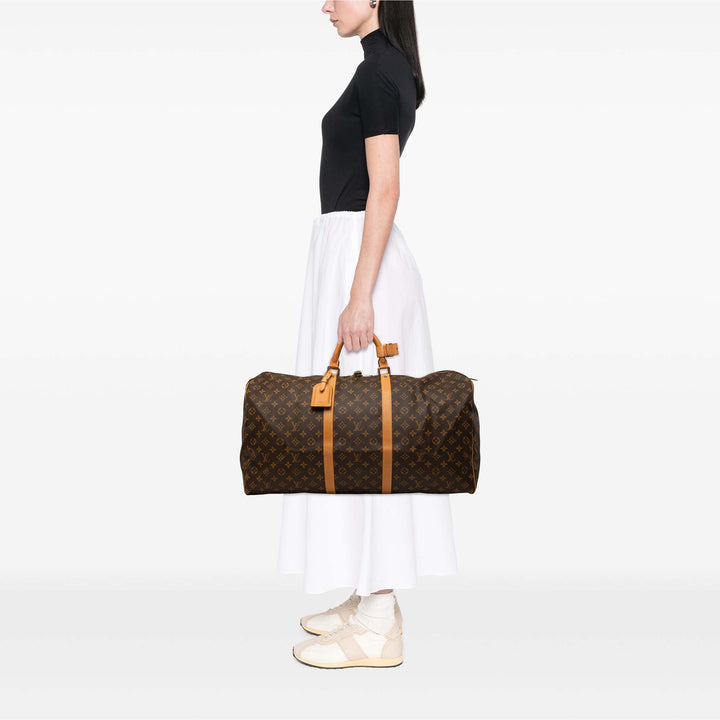 Louis Vuitton Sac de voyage Keepall 60 Monogram Marron – vue 8 – GABY PARIS