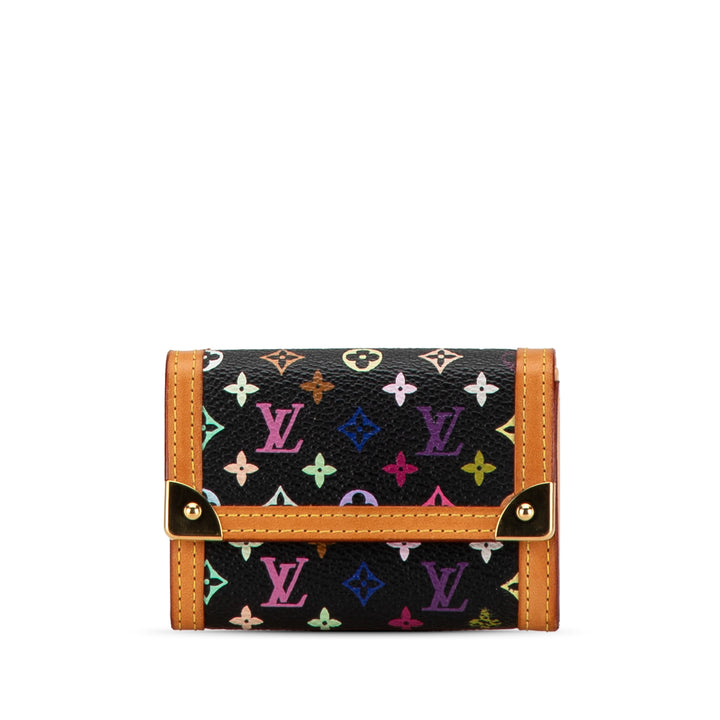 Monogram Multicolore Porte Monnaie Plat Black - Gaby Paris