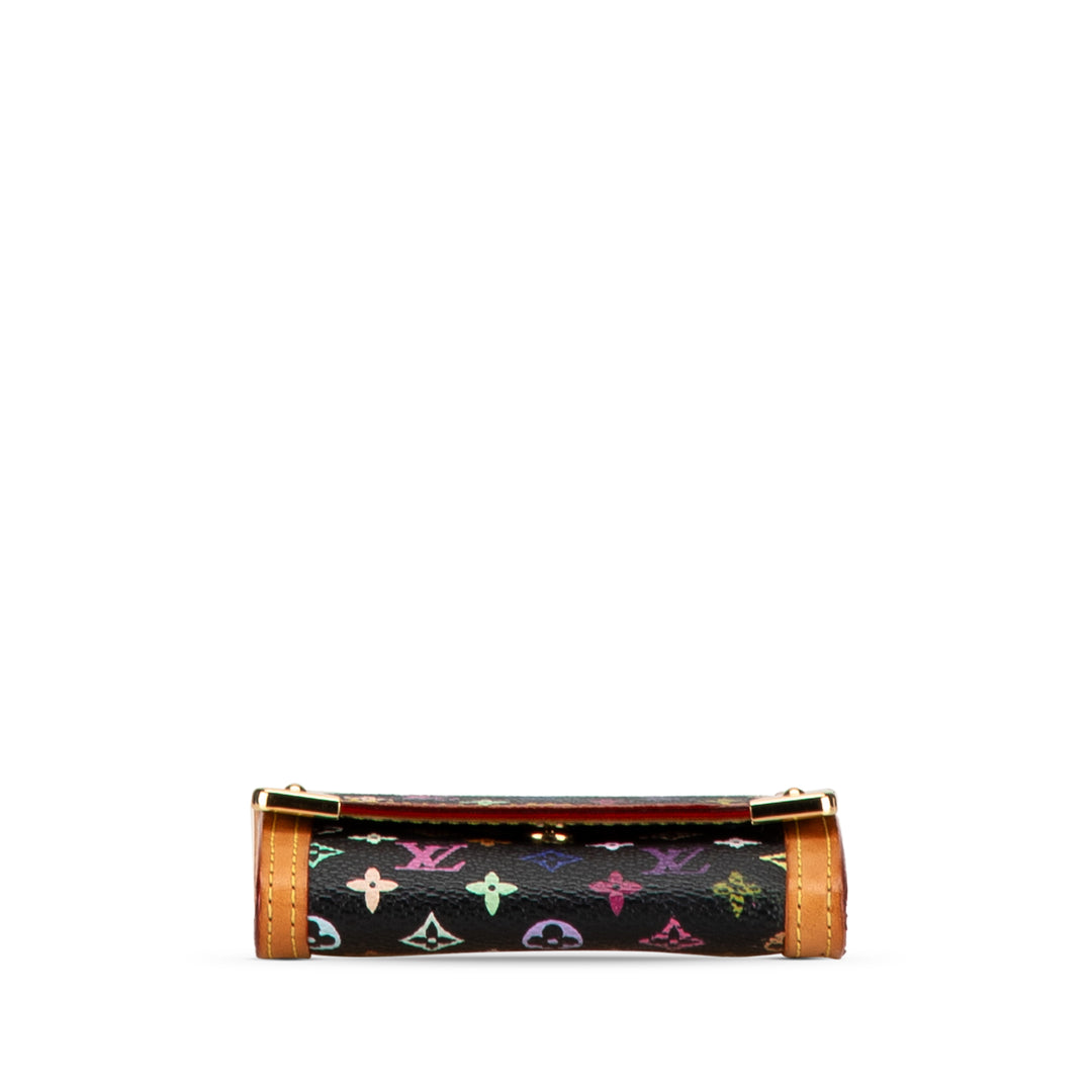 Monogram Multicolore Porte Monnaie Plat Black - Gaby Paris