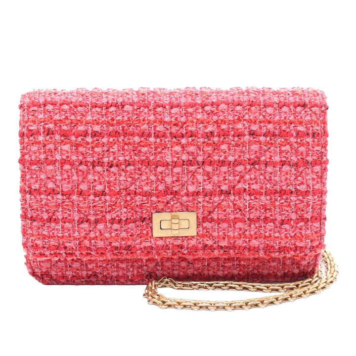 Reissue 2.55 Quilted Tweed Wallet On Chain Pink - Gaby Paris