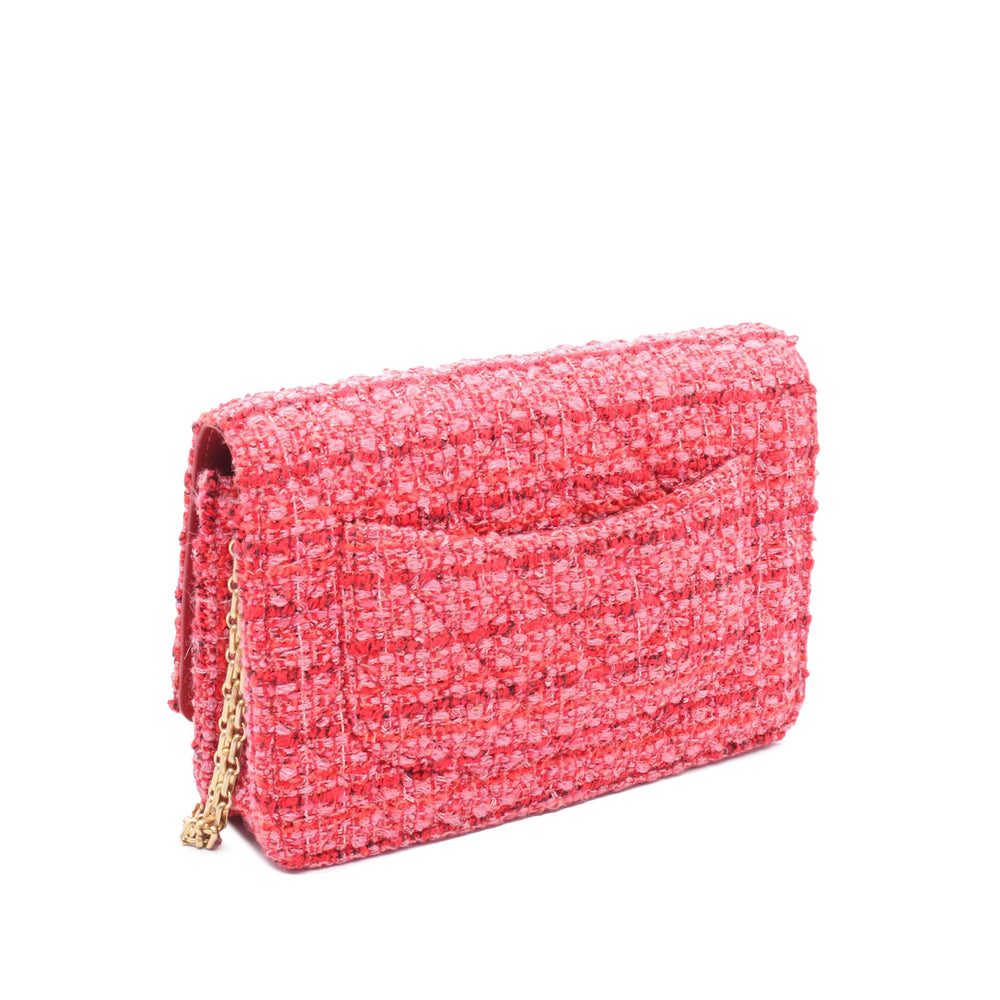 Reissue 2.55 Quilted Tweed Wallet On Chain Pink - Gaby Paris