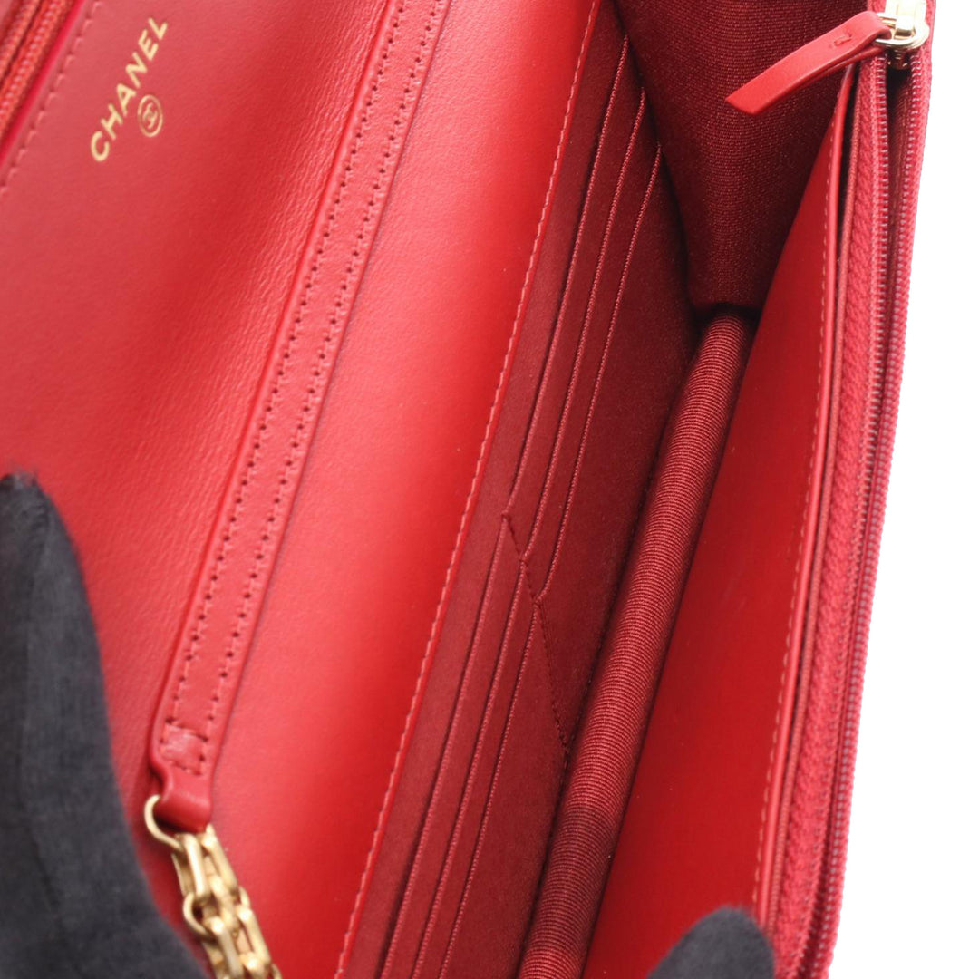 Reissue 2.55 Quilted Tweed Wallet On Chain Pink - Gaby Paris
