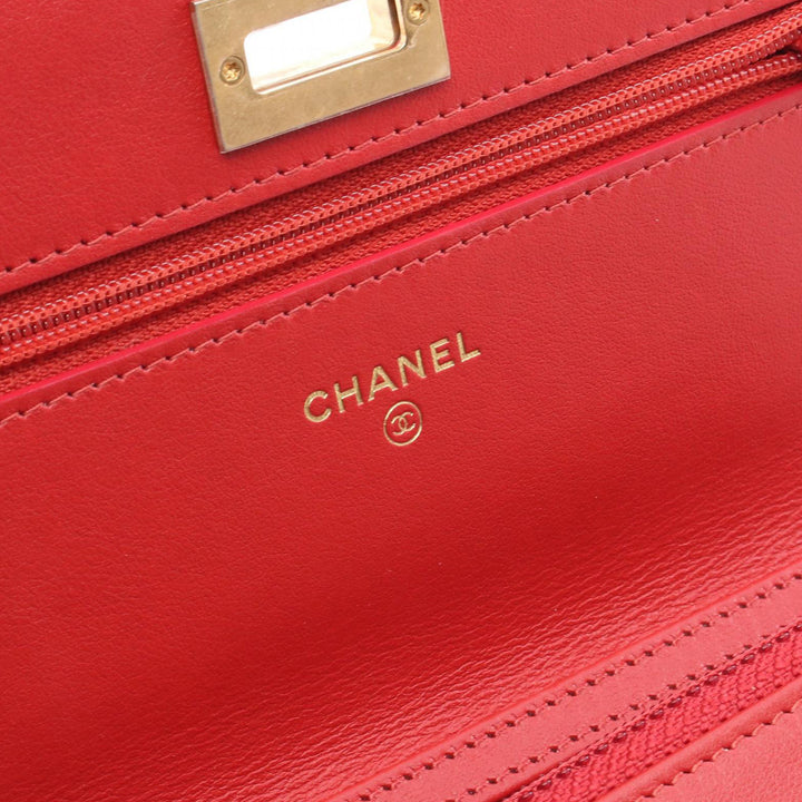 Reissue 2.55 Quilted Tweed Wallet On Chain Pink - Gaby Paris