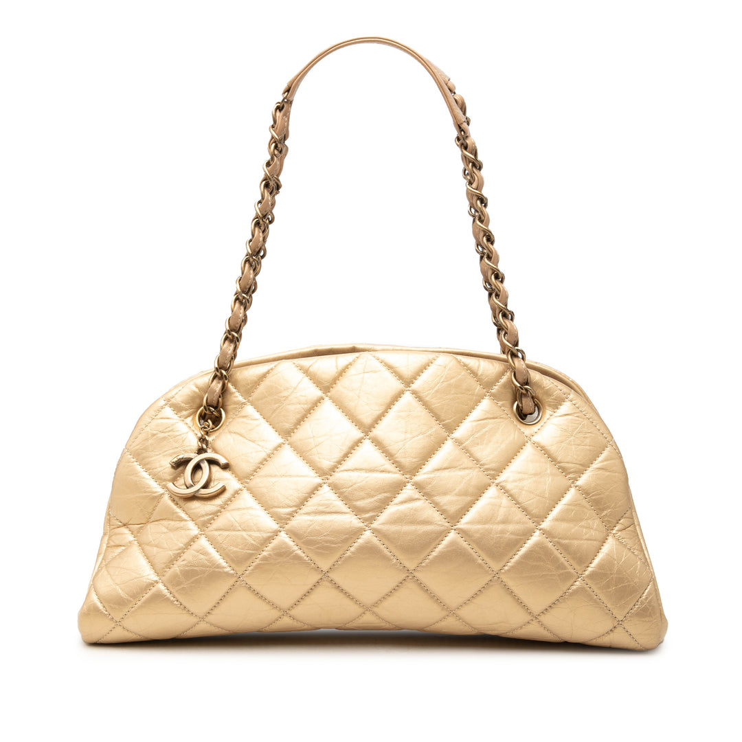 Chanel Medium vieilli Cuir de veau Just Mademoiselle Bowling Sac