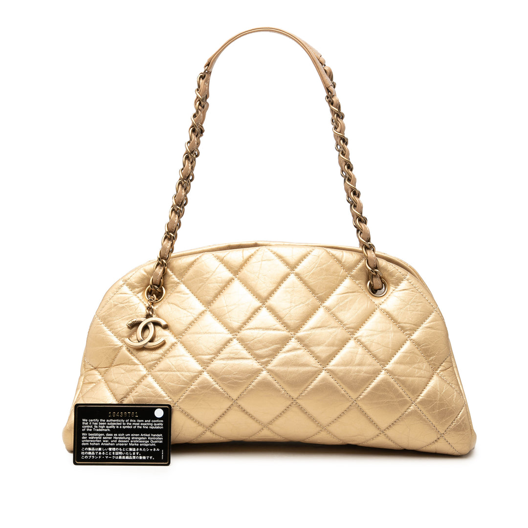 Chanel Medium vieilli Cuir de veau Just Mademoiselle Bowling Sac