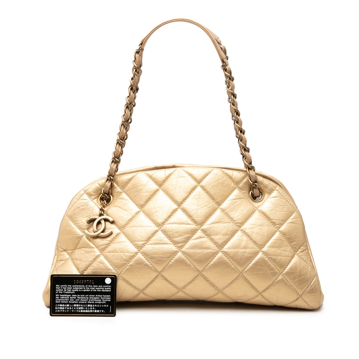 Chanel Medium vieilli Cuir de veau Just Mademoiselle Bowling Sac