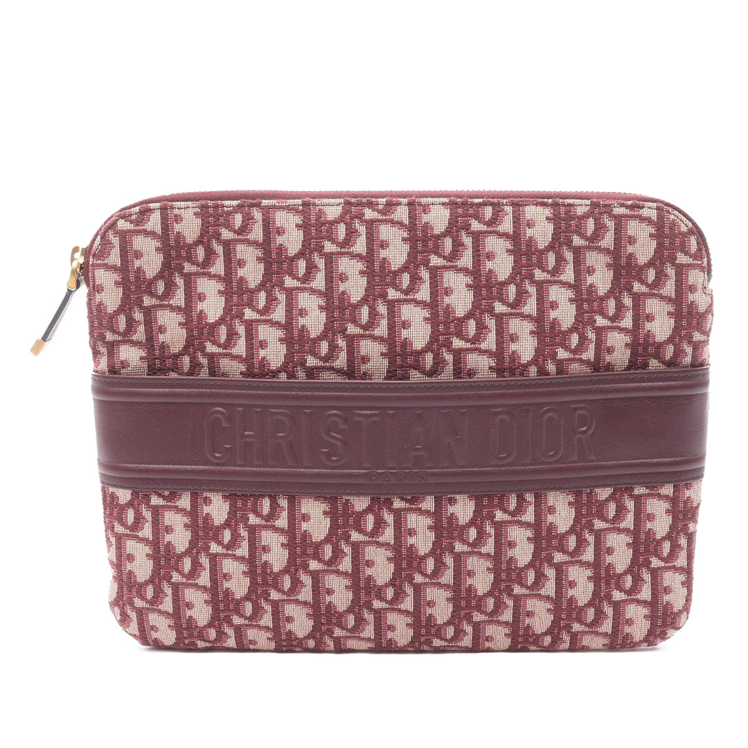 Oblique Canvas Clutch Red - Gaby Paris