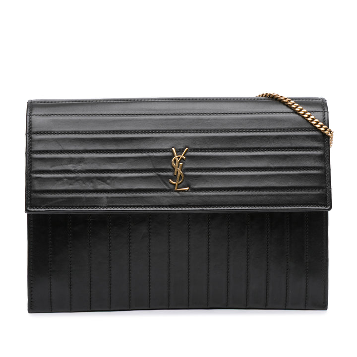 Saint Laurent Matelassé Cuir de veau Victoire Chain Sac porté croisé