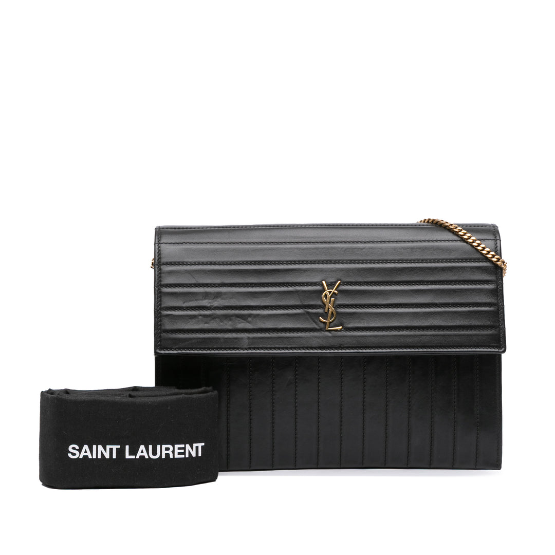 Saint Laurent Matelassé Cuir de veau Victoire Chain Sac porté croisé