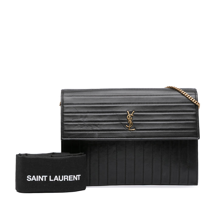Saint Laurent Matelassé Cuir de veau Victoire Chain Sac porté croisé