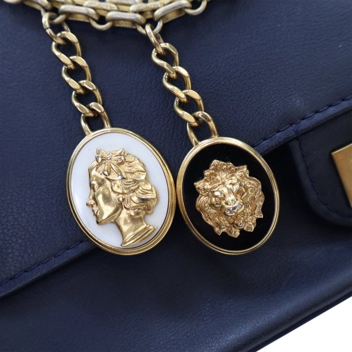 Reissue 2.55 Calfskin Medallion Nude Double Flap 226 Blue - Gaby Paris