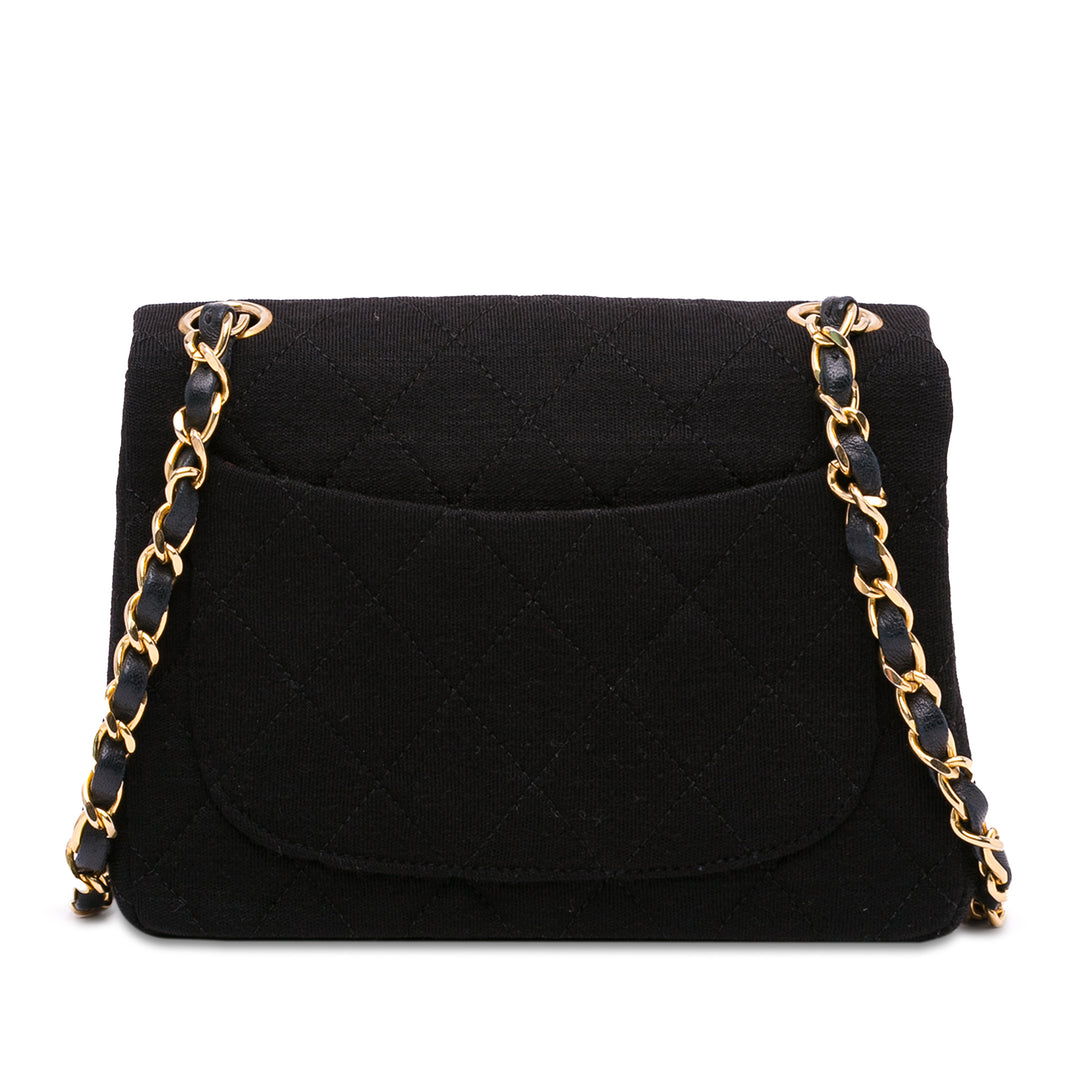 Chanel Mini Square Classic Jersey Flap Black - GABY PARIS