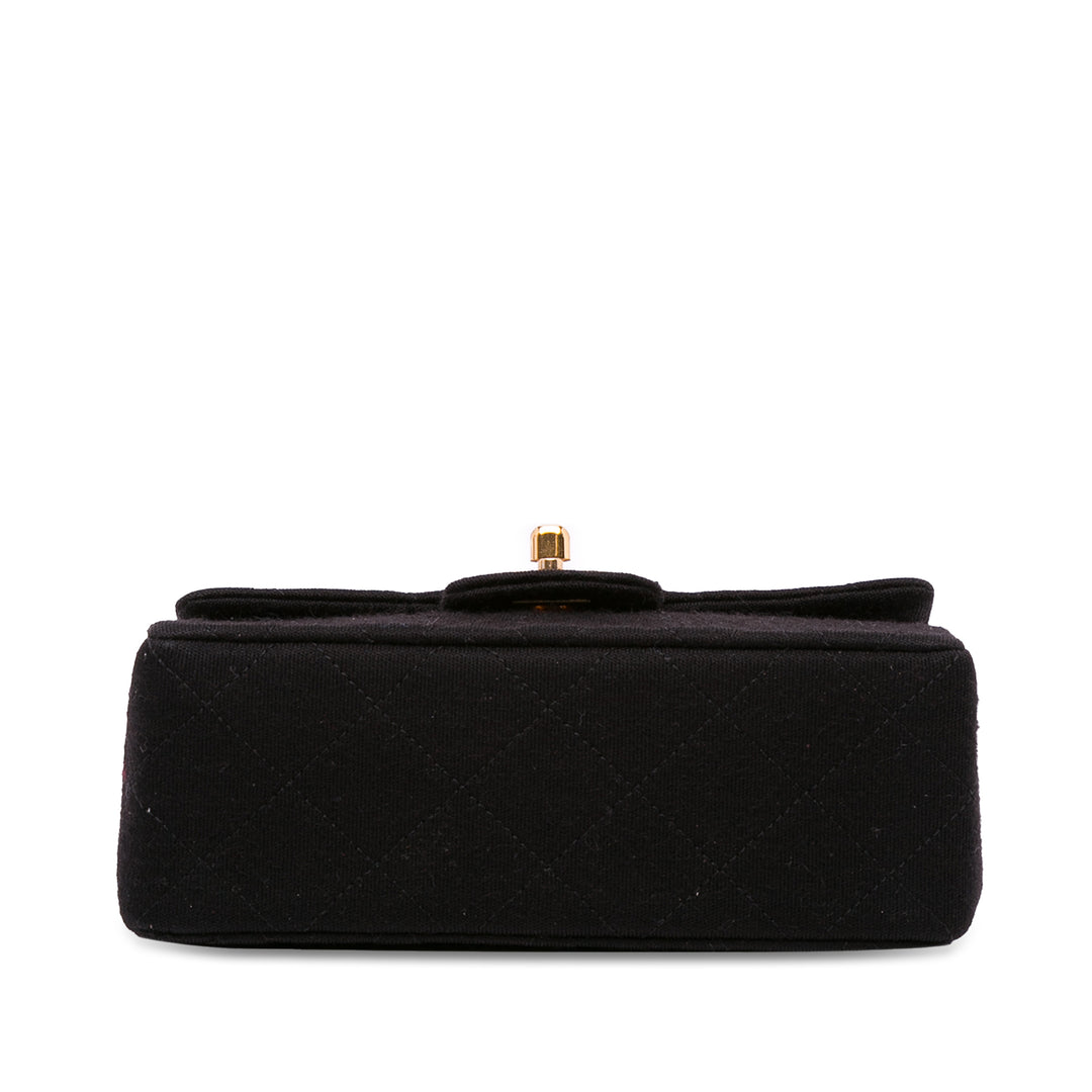 Mini Square Classic Jersey Flap Black - Gaby Paris