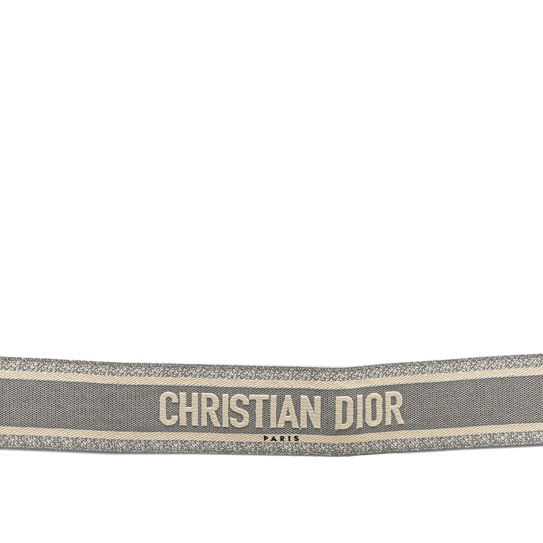Dior Cuir et Toile brodé Logo Belt