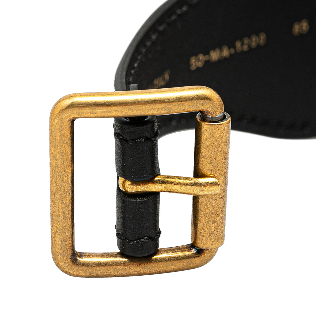 Dior Cuir et Toile brodé Logo Belt