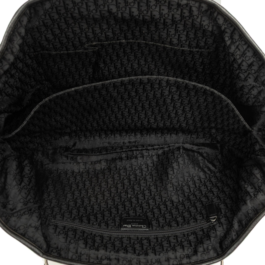 Dior Cabas Pleated Plisse Basket Cuir d'agneau Noir – vue 4 – GABY PARIS