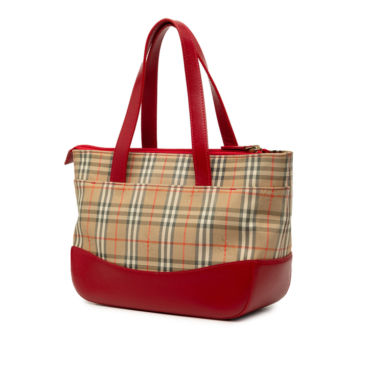 Burberry Cabas Haymarket Check Rouge – vue 2 – GABY PARIS