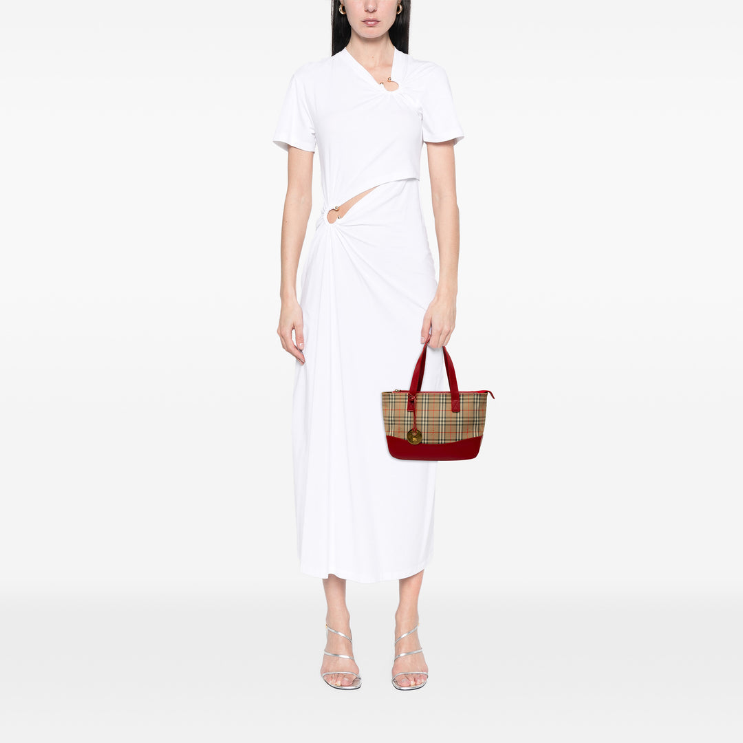 Burberry Cabas Haymarket Check Rouge – vue 6 – GABY PARIS