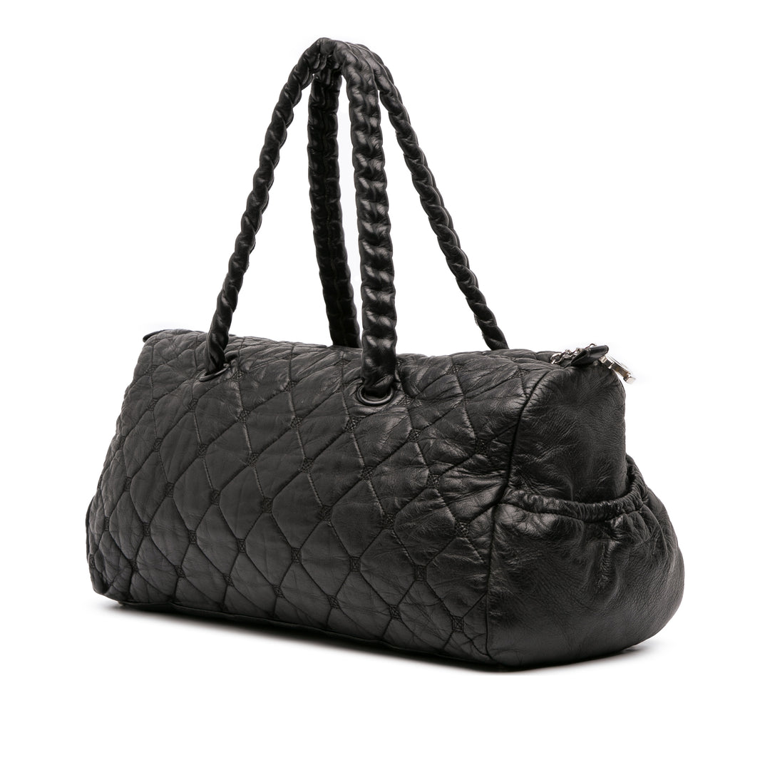 Chanel Matelassé Cuir d’agneau Hidden Chain Bowler Bag