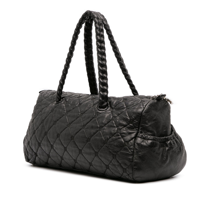 Chanel Matelassé Cuir d’agneau Hidden Chain Bowler Bag