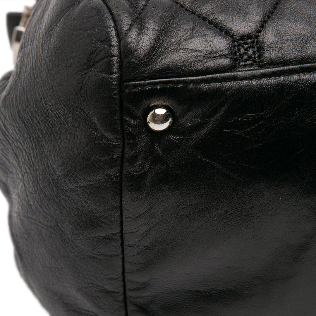 Chanel Matelassé Cuir d’agneau Hidden Chain Bowler Bag