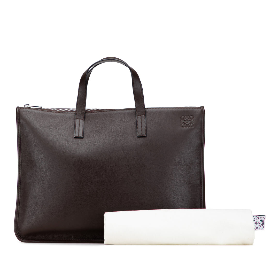 LOEWE Cuir Anagram Toledo Porte-documents Marron