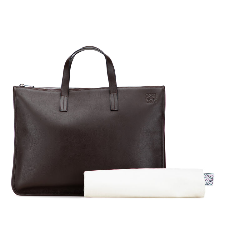 LOEWE Cuir Anagram Toledo Porte-documents Marron