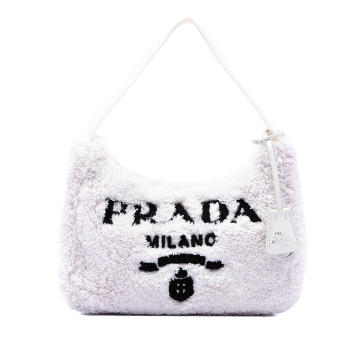 Prada Sac porté épaule Terry Re Edition 2000 Mini Blanc – vue principale – GABY PARIS