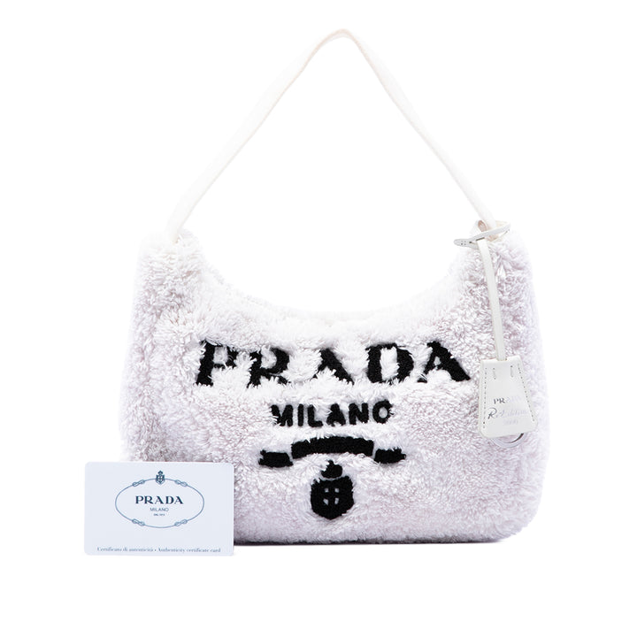 Prada Sac porté épaule Terry Re Edition 2000 Mini Blanc – vue 7 – GABY PARIS