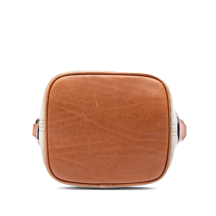 Burberry Mega Check Ashby Pompon Sac seau Mini Toile