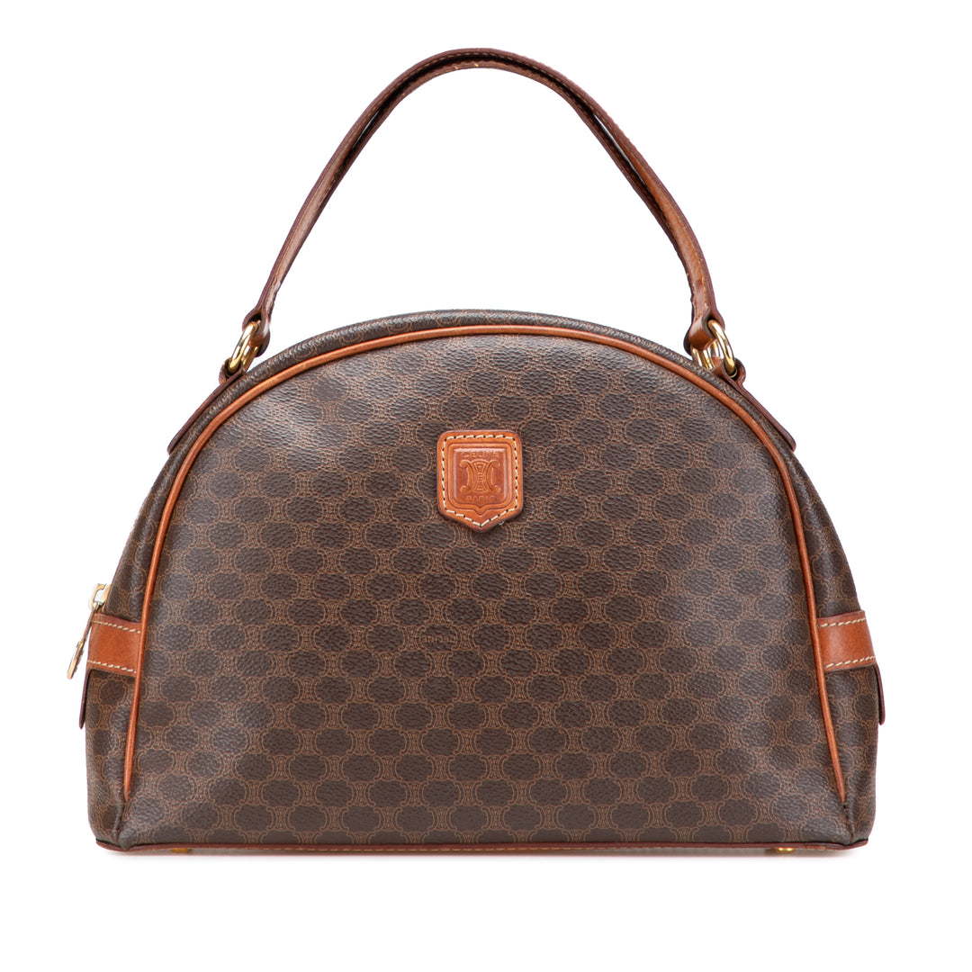 Macadam Coated Canvas Handbag Brown - Gaby Paris