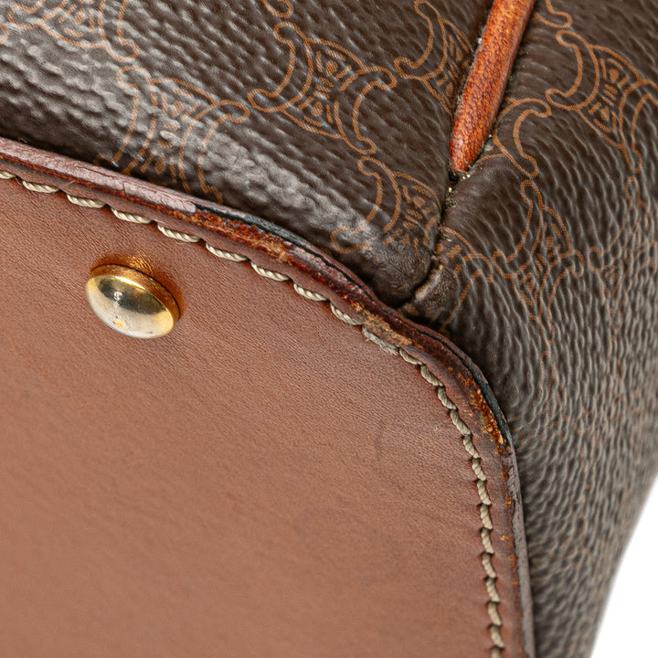 Macadam Coated Canvas Handbag Brown - Gaby Paris