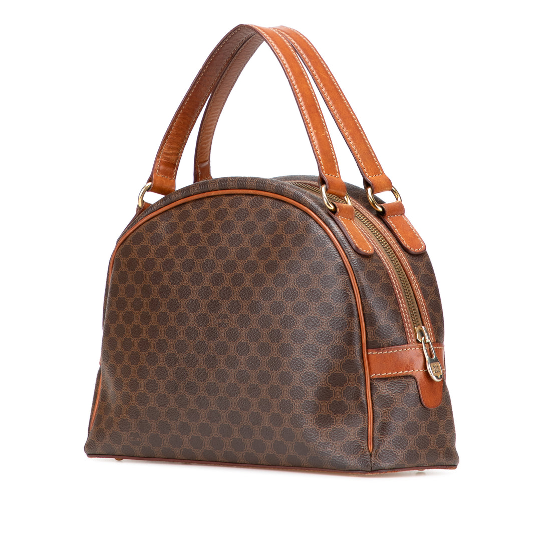Macadam Coated Canvas Handbag Brown - Gaby Paris