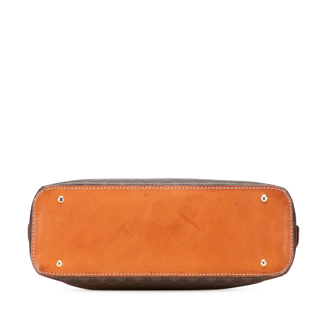 Macadam Coated Canvas Handbag Brown - Gaby Paris