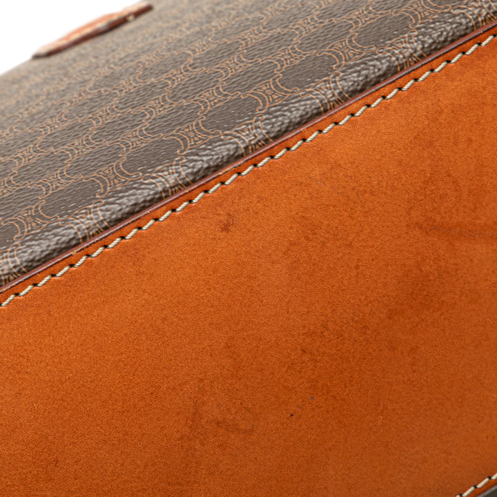 Macadam Coated Canvas Handbag Brown - Gaby Paris