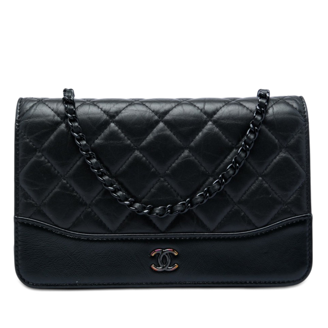 Chanel Matelassé vieilli So Gabrielle Wallet on Chain Cuir de veau
