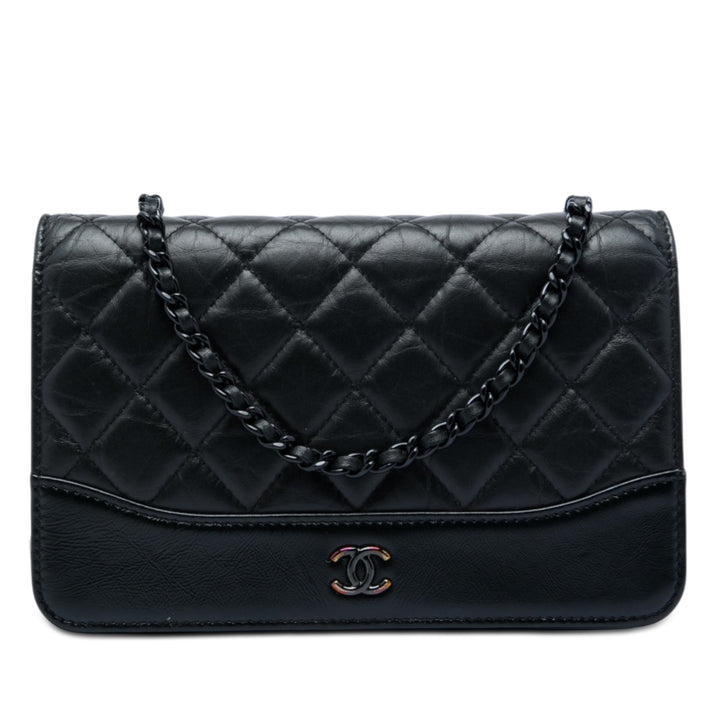 Chanel Matelassé vieilli So Gabrielle Wallet on Chain Cuir de veau