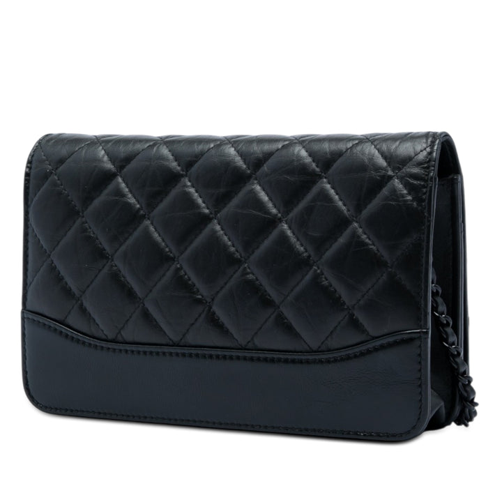 Chanel Matelassé vieilli So Gabrielle Wallet on Chain Cuir de veau