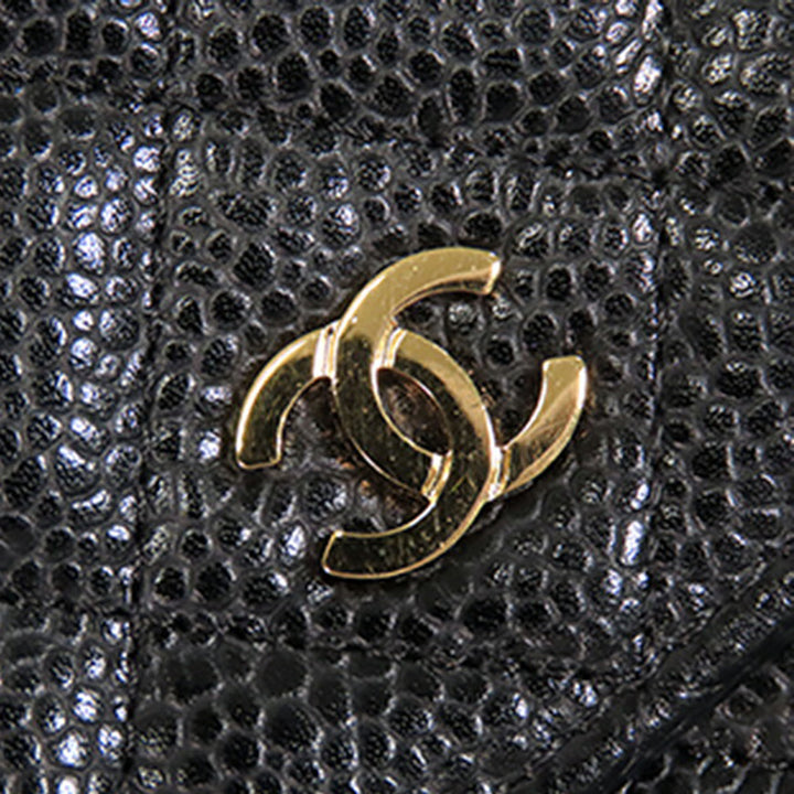 CC Matelassé Wallet on Chain Cuir caviar Noir