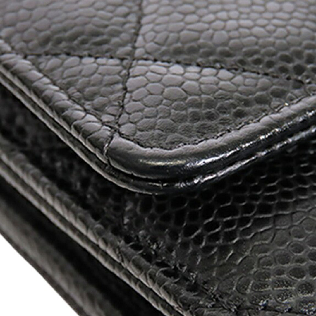 CC Matelassé Wallet on Chain Cuir caviar Noir