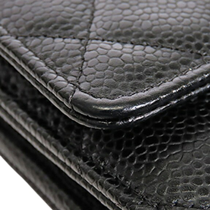 CC Matelassé Wallet on Chain Cuir caviar Noir