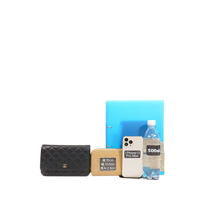 CC Matelassé Wallet on Chain Cuir caviar Noir