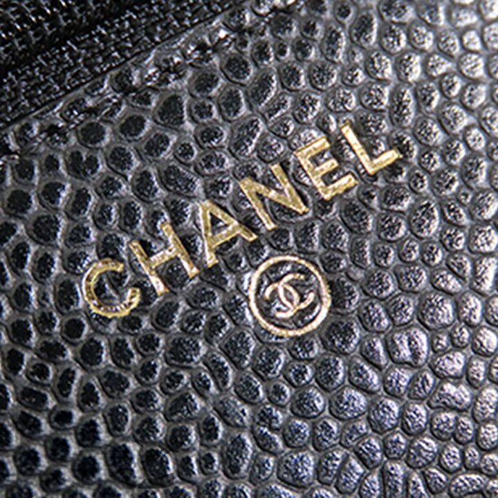 CC Matelassé Wallet on Chain Cuir caviar Noir