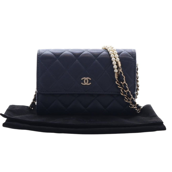 Chanel Mini CC Matelassé Cuir d’agneau Perle Wallet on Chain