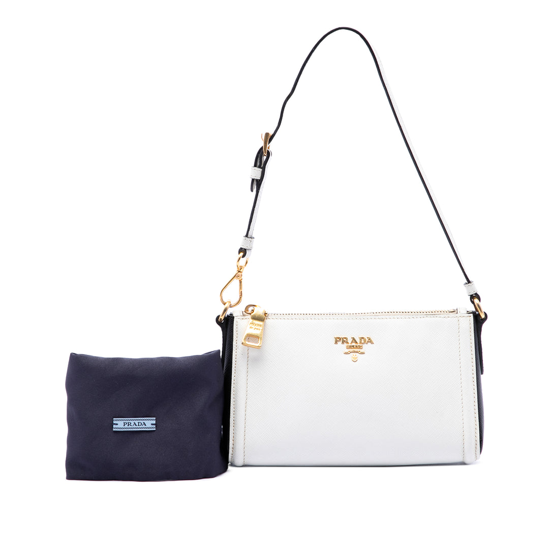 Prada Pochette Lux Saffiano Noir – vue 7 – GABY PARIS