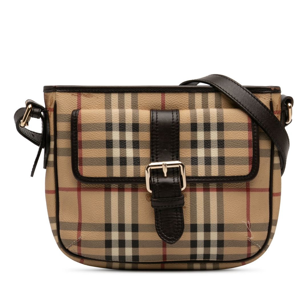 Burberry Haymarket Check Coated Toile Sac porté croisé